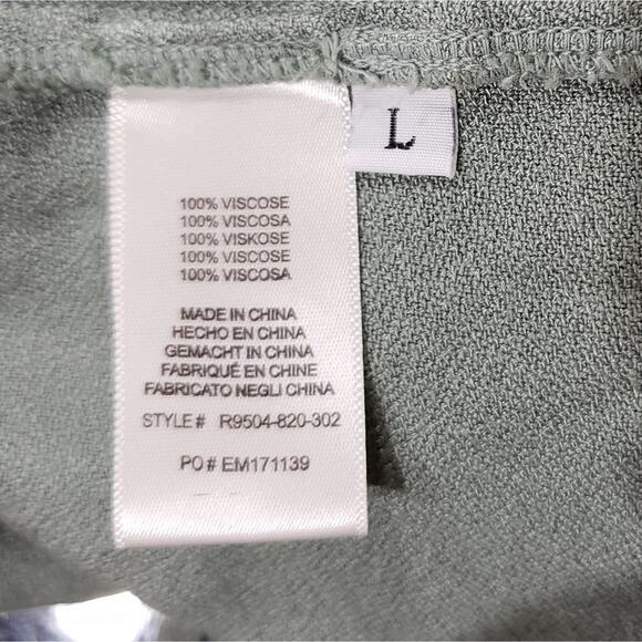 Anthropologie Cloth & Stone Dusk Green Back Tie Large Top - Picture 7 of 9